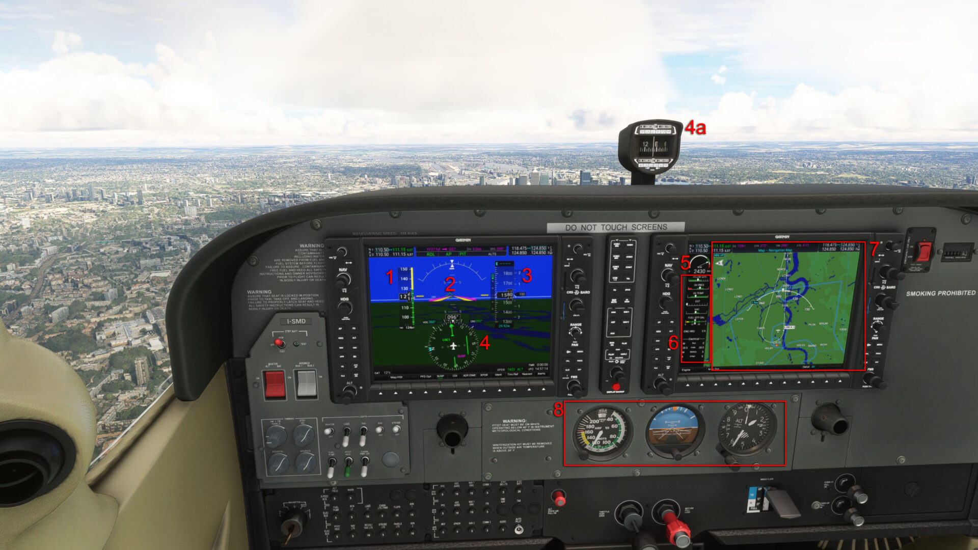 Microsoft Flight Simulator - Cessna 172 Garmin G1000 instrument panel