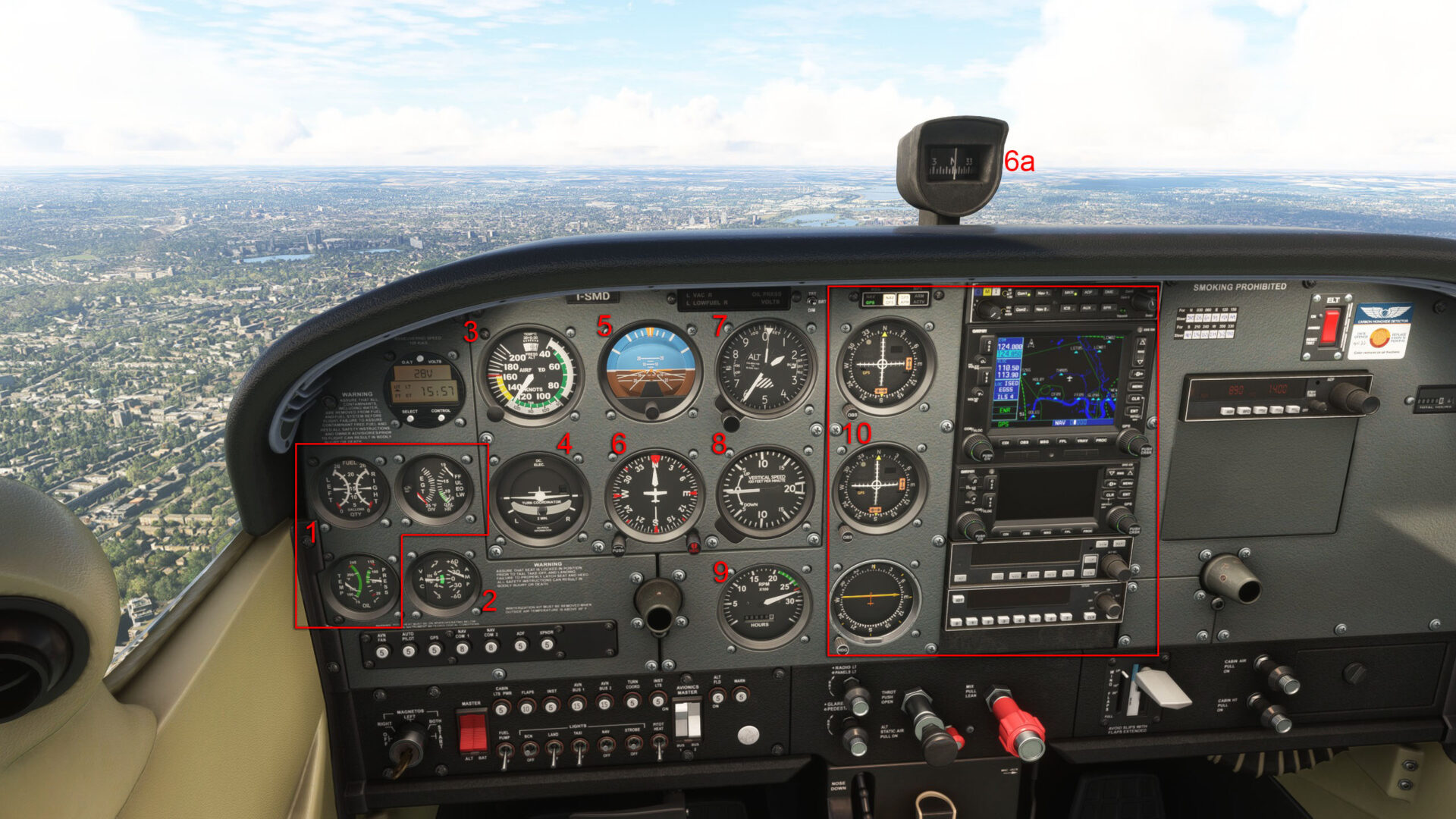 Microosft Flight Simulator - Cessna 172 Steam Gauge Instrument panel