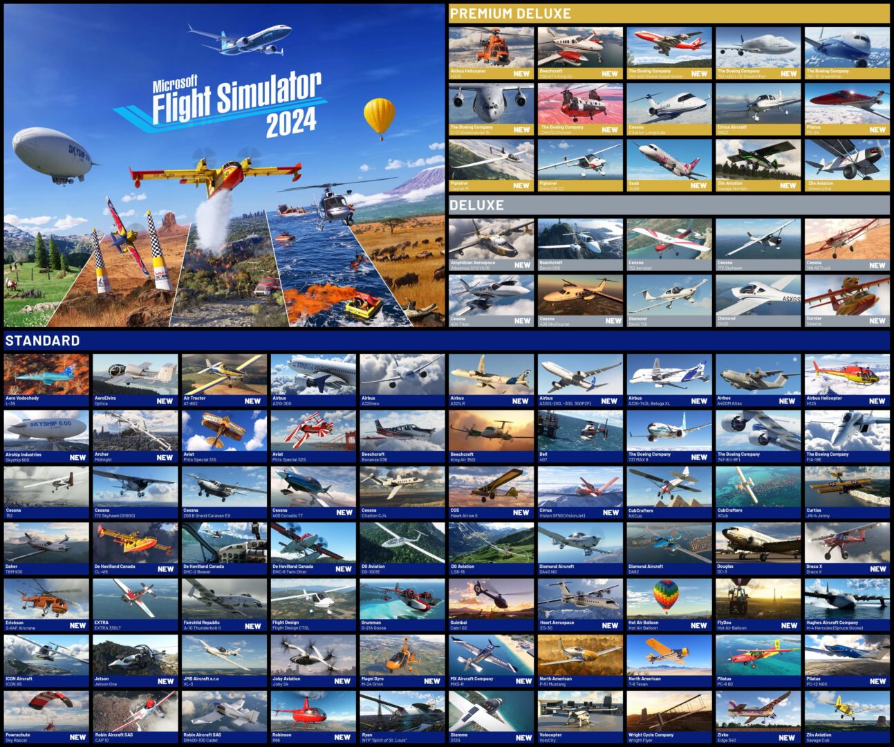 Microsoft Flight Simulator 2024 Aircraft Chart