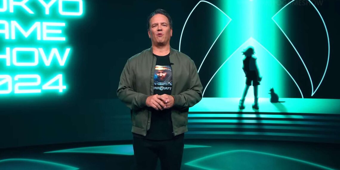 Xbox boss Phil Spencer on Tokyo Game Show backdrop.