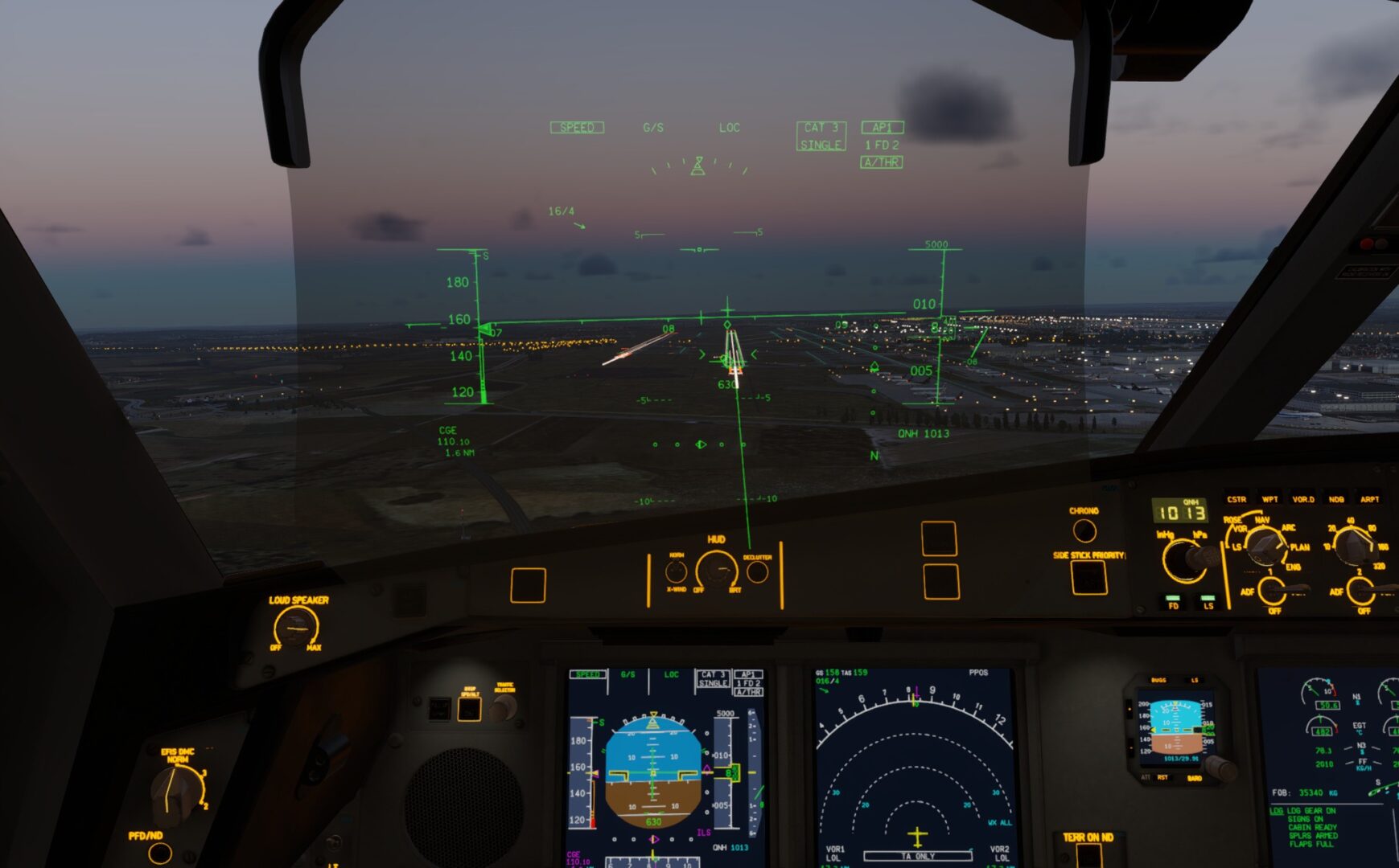 X-Plane Toliss A330 HUD