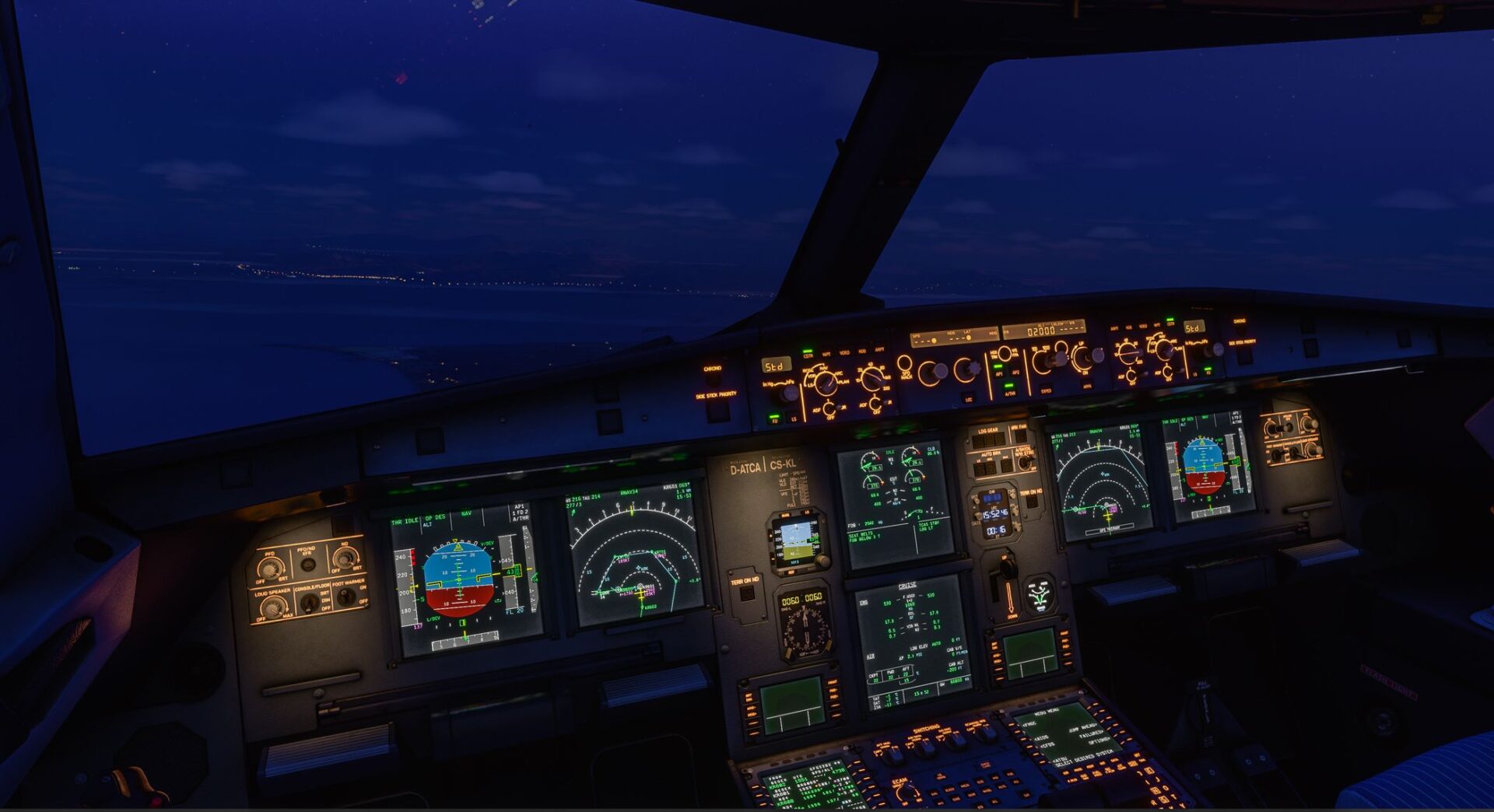 Microsoft Flight Simulator FSLabs A321 flught deck