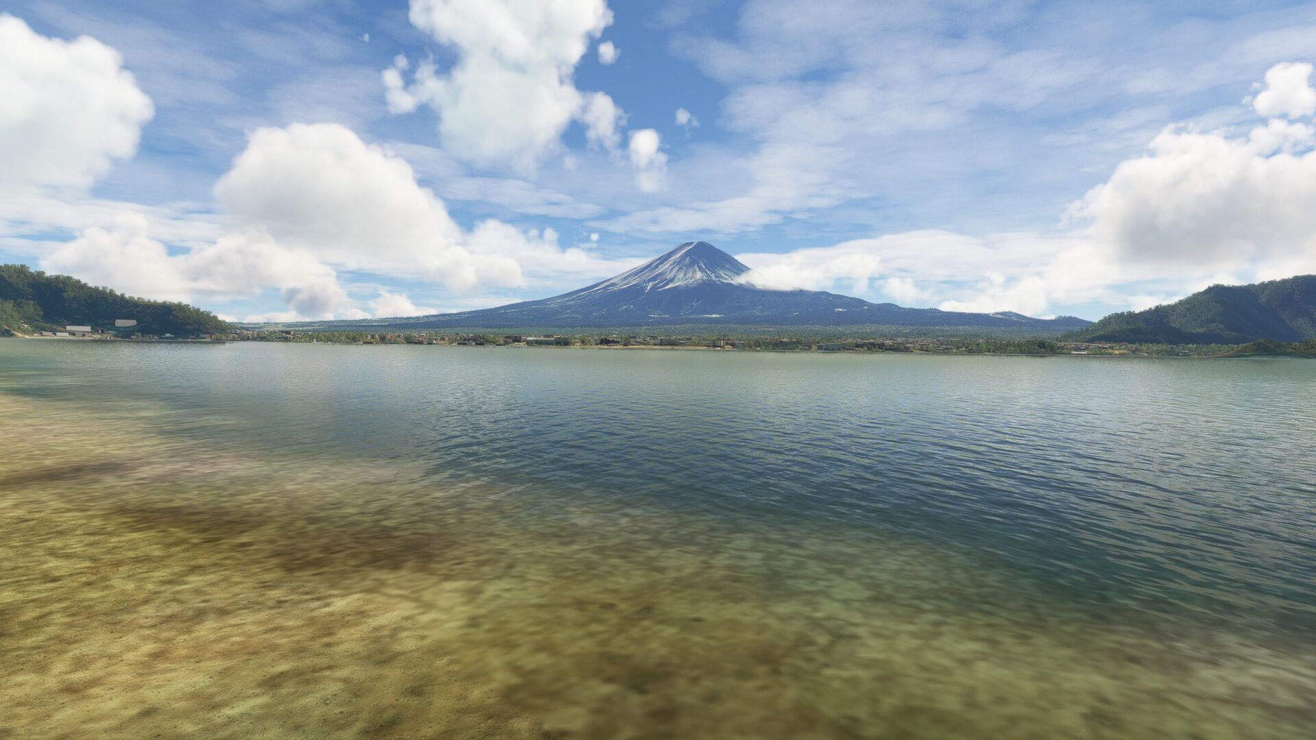 Mount Fuji in Microsoft Flight Simulator 2020.