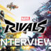 Marvel Rivals Illustration showing Marvel Superheroes with logo and "Interview" lettering