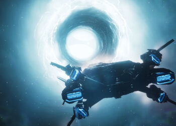 An RSI Polaris preparing to enter a Jump Point in Star Citizen