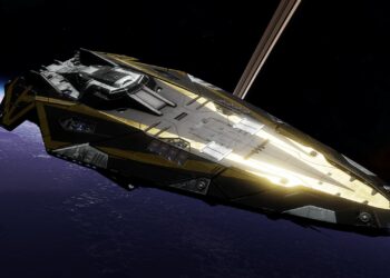 Gold Wireframe paint job in Elite Dangerous