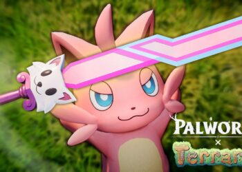 Meowmere from Terraria in Palworld