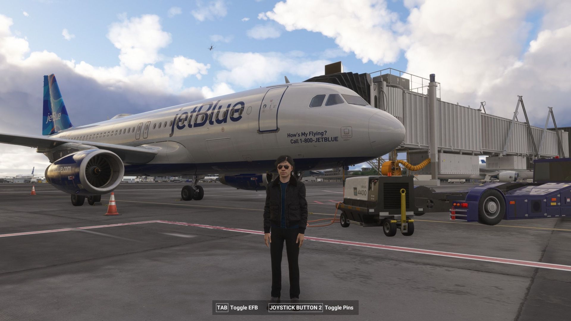 Jeyblue Airbus A320 at New York JFK Airport in Microsoft Flight Simulator 2024