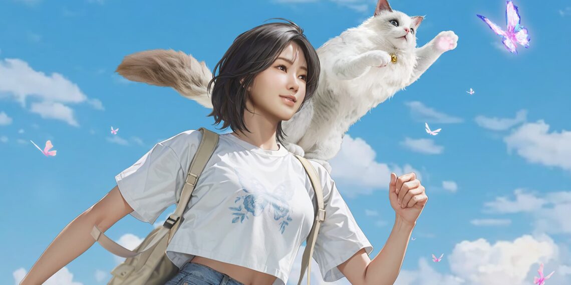 inZOI player and cat running