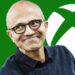 Satya Nadella and Xbox Logo