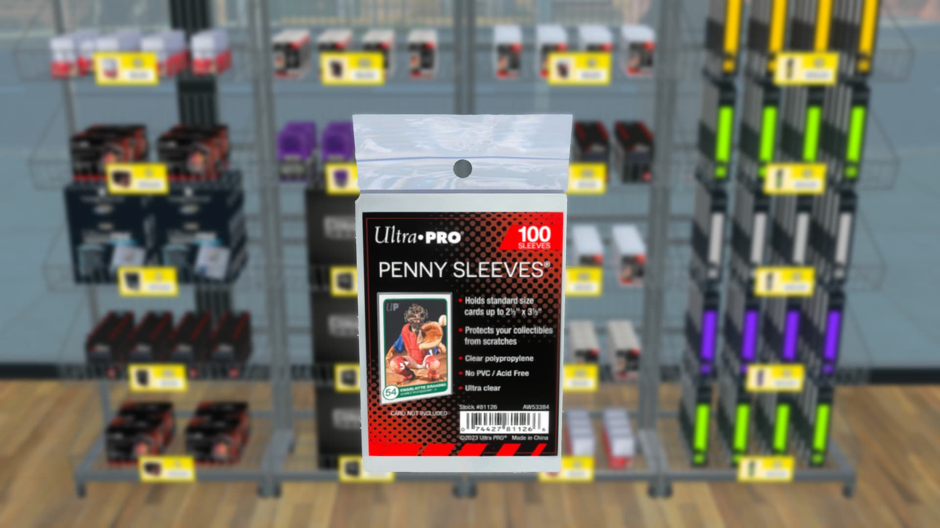 Ultra Pro penny sleeves in TCG Card Shop Simulator