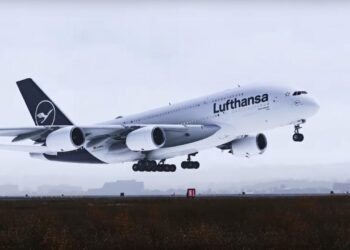 An Airbus A380 in Microsoft Flight Simulator captured With ChasePlane