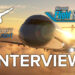 CRJ in Microoft Flight Simulator with Aerosoft Flight, Microsoft Flight Simulator 2024 logos and "Interview" title.