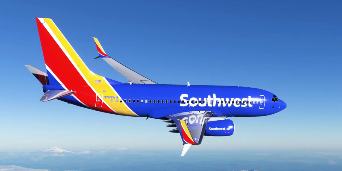 ChasePlane in Microsoft Flight Simulator 737 in Southwest livery