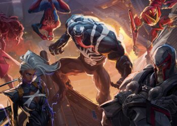 Venom, Storm, Magneto, Scarlet Witch, Spider Man, and Peni Parker in Marvel Rivals