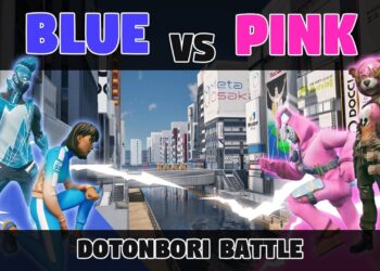 Fortnite Blue vs Pink Dotonbori Battle