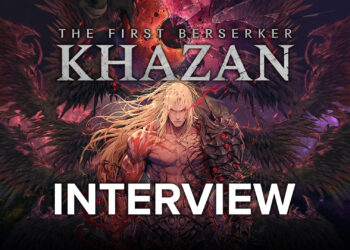 The First Berserker: Khazan key art showcasing Khazan with the game's logo and "interview"