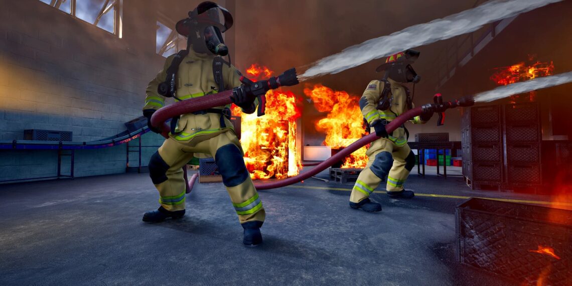 firefighters fighting fire in Firefighting Simulator Ignite