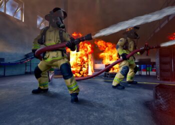 firefighters fighting fire in Firefighting Simulator Ignite