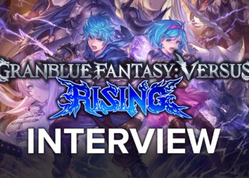 Granblue Fantasy Versus: Rising key art with logo and "Interview" lettering