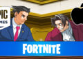 Epic Games versus Apple represented by Phoenix Wright and Miles Edgeworth from Ace Attorney