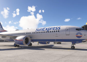 Microsoft Flight Simulator 2024 Boeing 737 MAX with Sun Express Livery