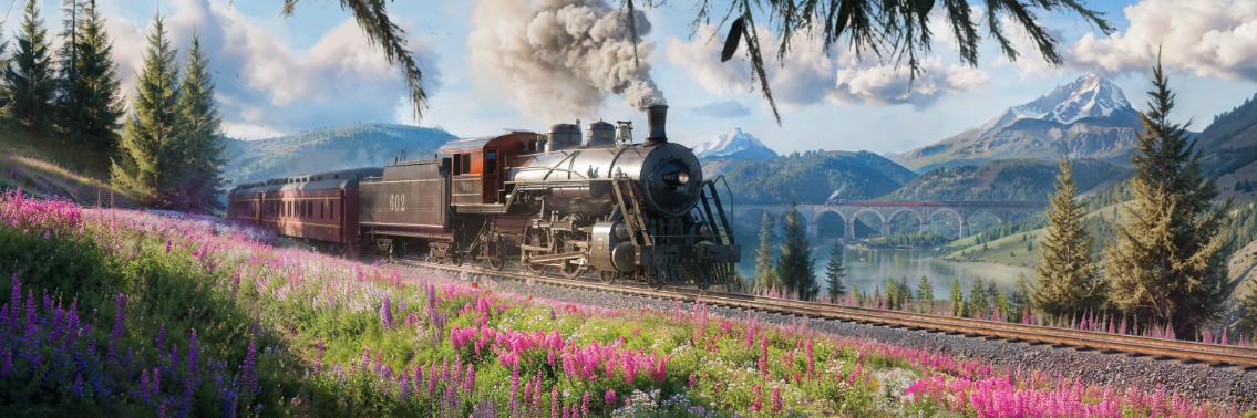 steam train in Transport Fever 3