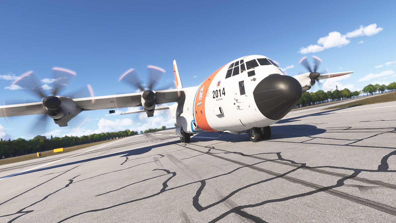 Microsoft Flight Simulator 2024 C130 Hercules in Coast Guard Livery