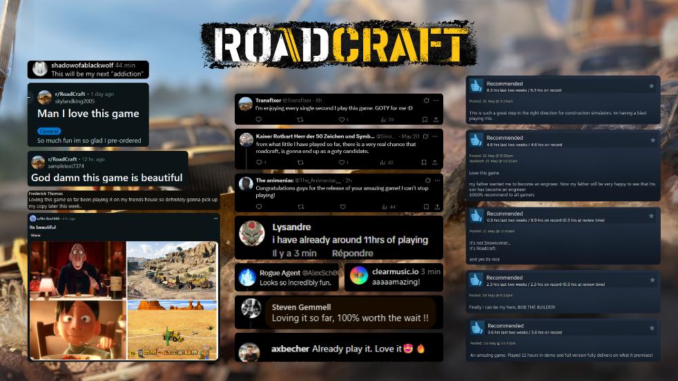 positive comments for RoadCraft