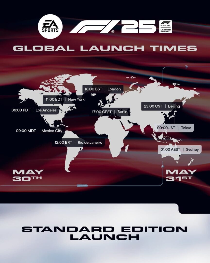 launch time F1 25 standard edition