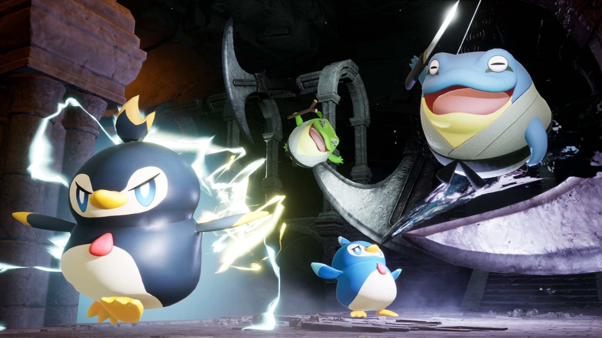 Palworld frogs with swords