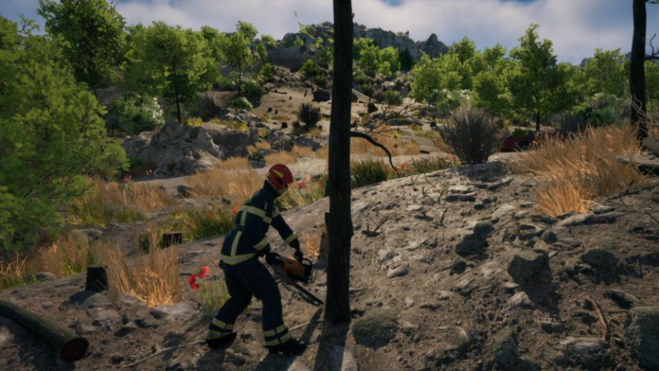 cutting tree in Rescue Ops Wildfire
