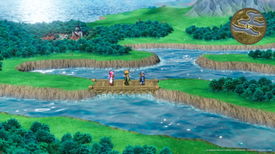 traveling in a field in Dragon Quest 2 HD-2D Remake