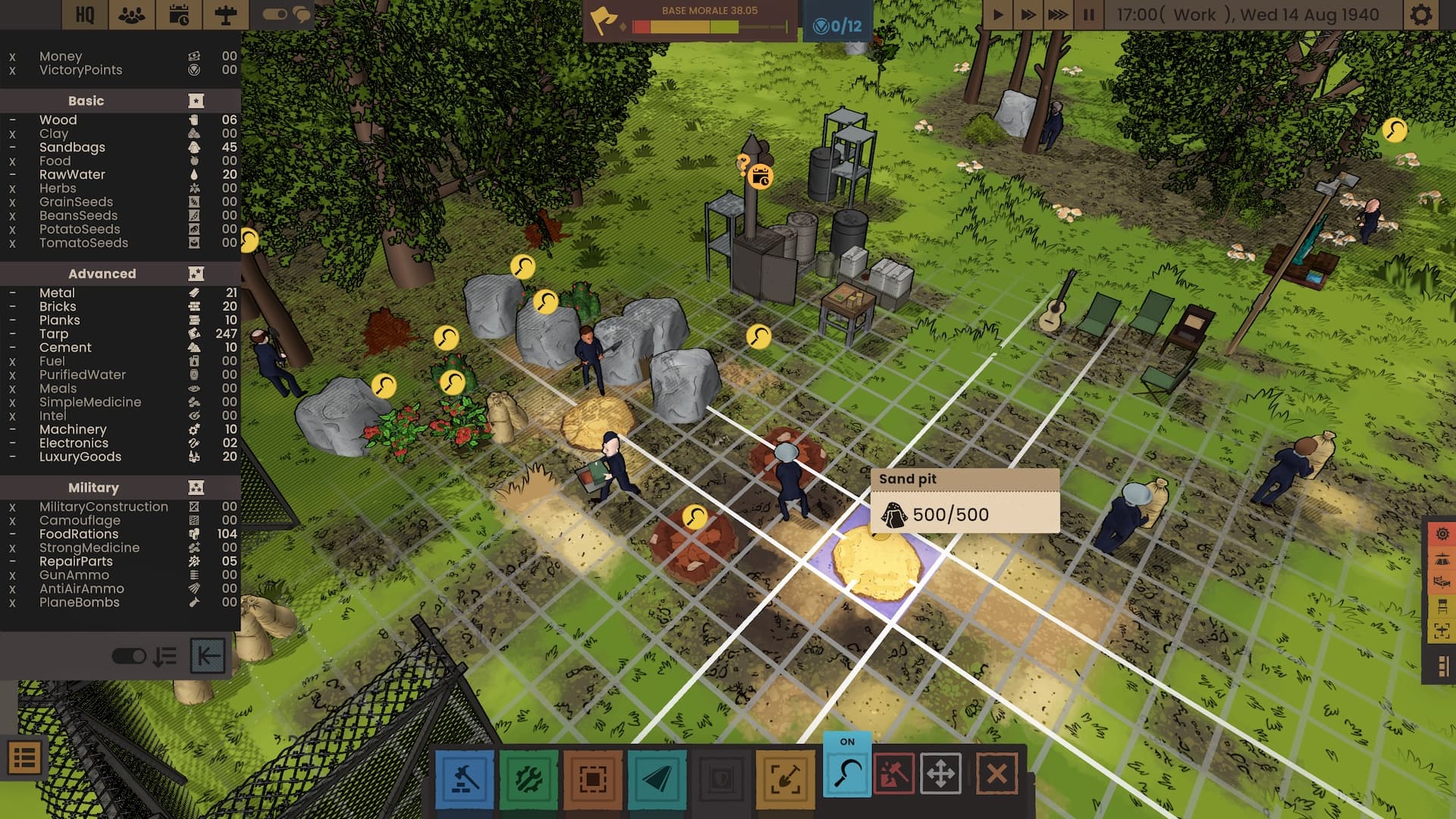 Ground of Aces gathering resources