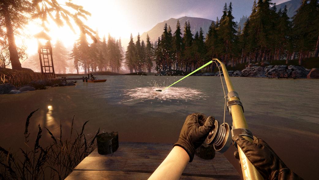 reeling in fish in Out Fishing