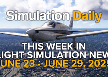 This Week in Flight Simulation News Episode 10 Hero Image Featuring Piper Comanche flying over Providence, Rhode Island in Microsoft Flight Simulator 2024