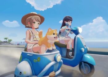 Starsand Island scooter with friends