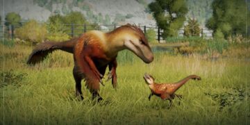 Utahraptor in Jurassic World Evolution 3.