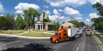 American Truck Simulator - A truck crossing a city in Louisiana