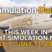 This Flight Simulation News Episode 12 Hero Image with Boeing 777 in Emirates Liveries in Microsoft Flight Simulator 2024, Simulation Daily Logo, and title