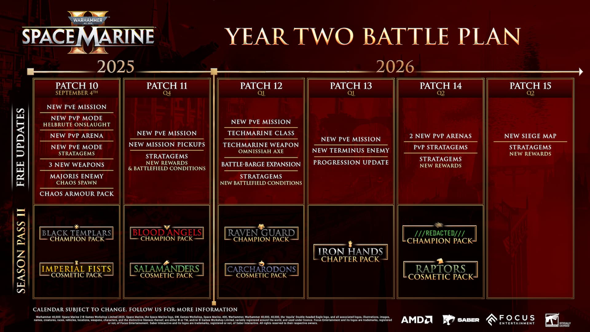 Warhammer 40k Space Marine 2 Year Two Roadmap