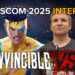 Invincible VS interview hero image with Mark, Executive Producer Mike Willette, and logo