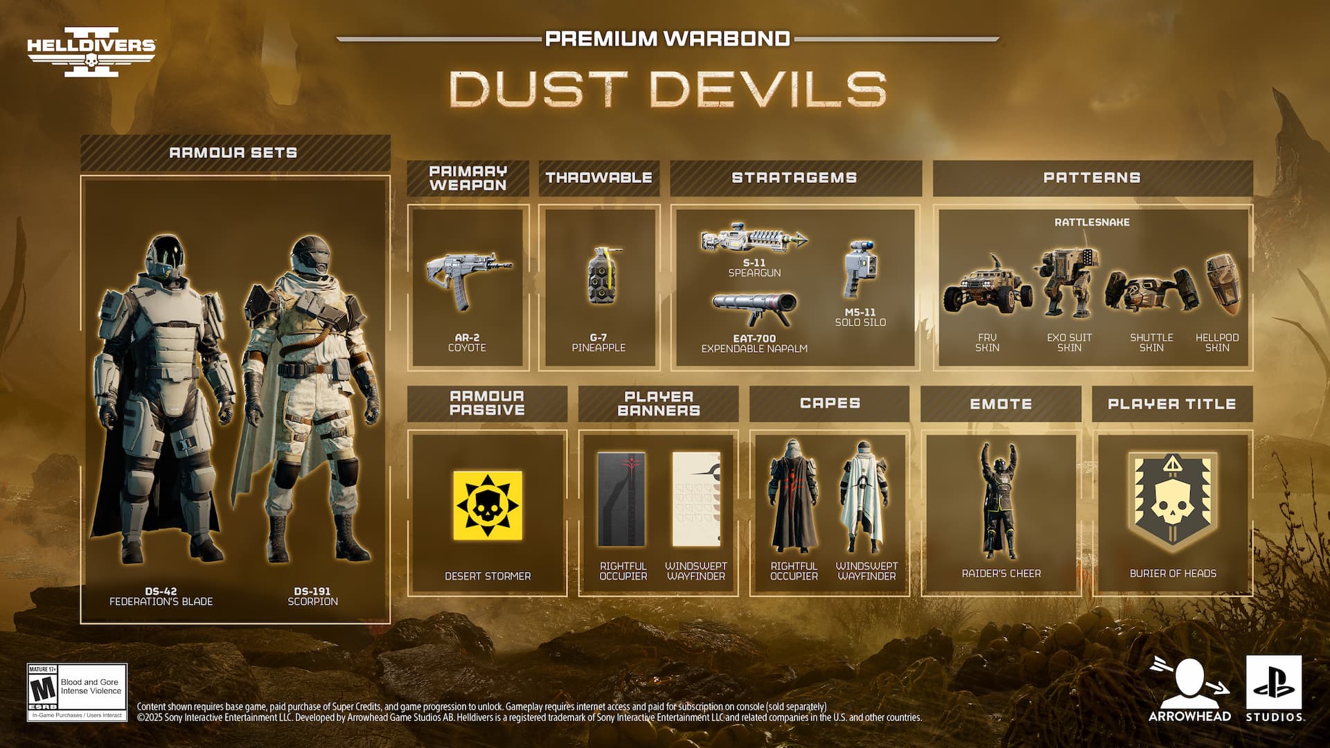Helldivers 2 Dust Devils Premium Warbond