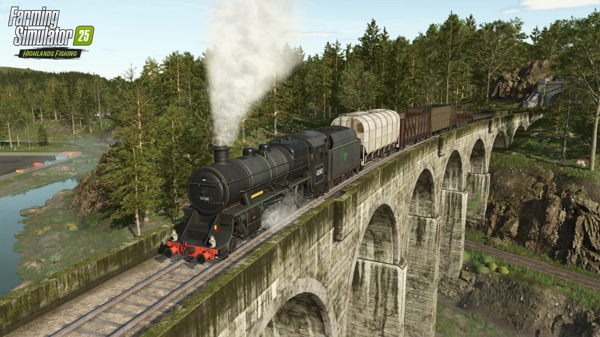 Farming Simulator 25 Highlands Fishing train