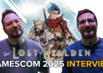 Lost Hellden Interview Hero showing key art, logos, and Artisan Studios Co-founder and CEO Mario Rizzo and Co-founder and Game Director Julien Bourgeois