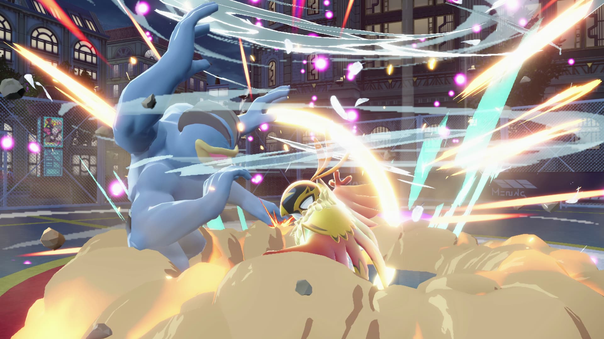 Pokemon Legends Z A Mega Hawlucha against Machamp