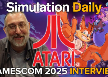 Atari Interview Hero image with Bubst 4D art, Atari logo, and Senior Director of Sales and Marketing David Lowey