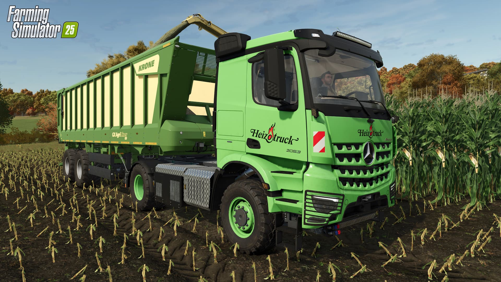 green truck in Mercedes-Benz Truck Pack Farming Simulator 25