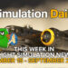 This Week in Flight Simulation News 22 Hero Image with B-25J Mitchell in Microsoft Flight Simulator 2024, with Simulation Daily Logo, and title
