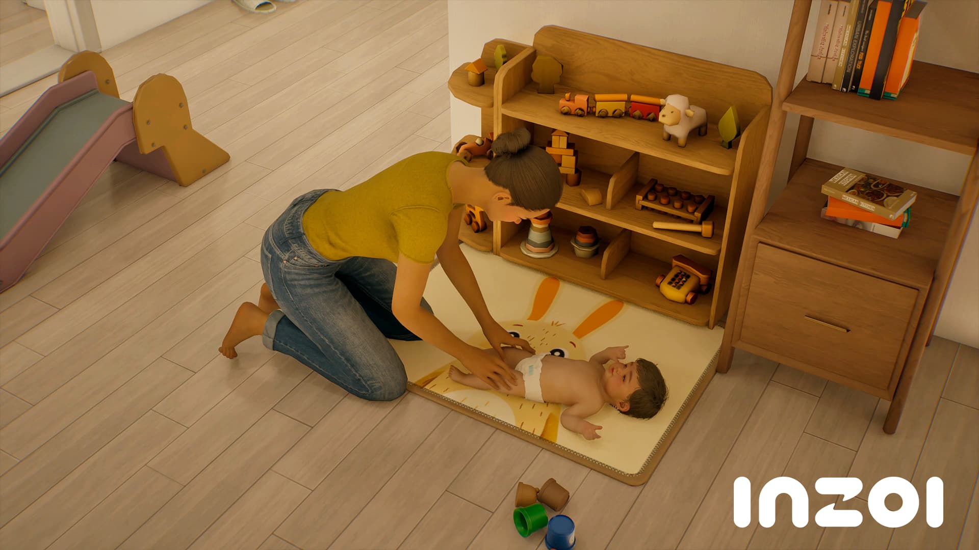 inZOI v0.4.0 Halloween update interactions with baby